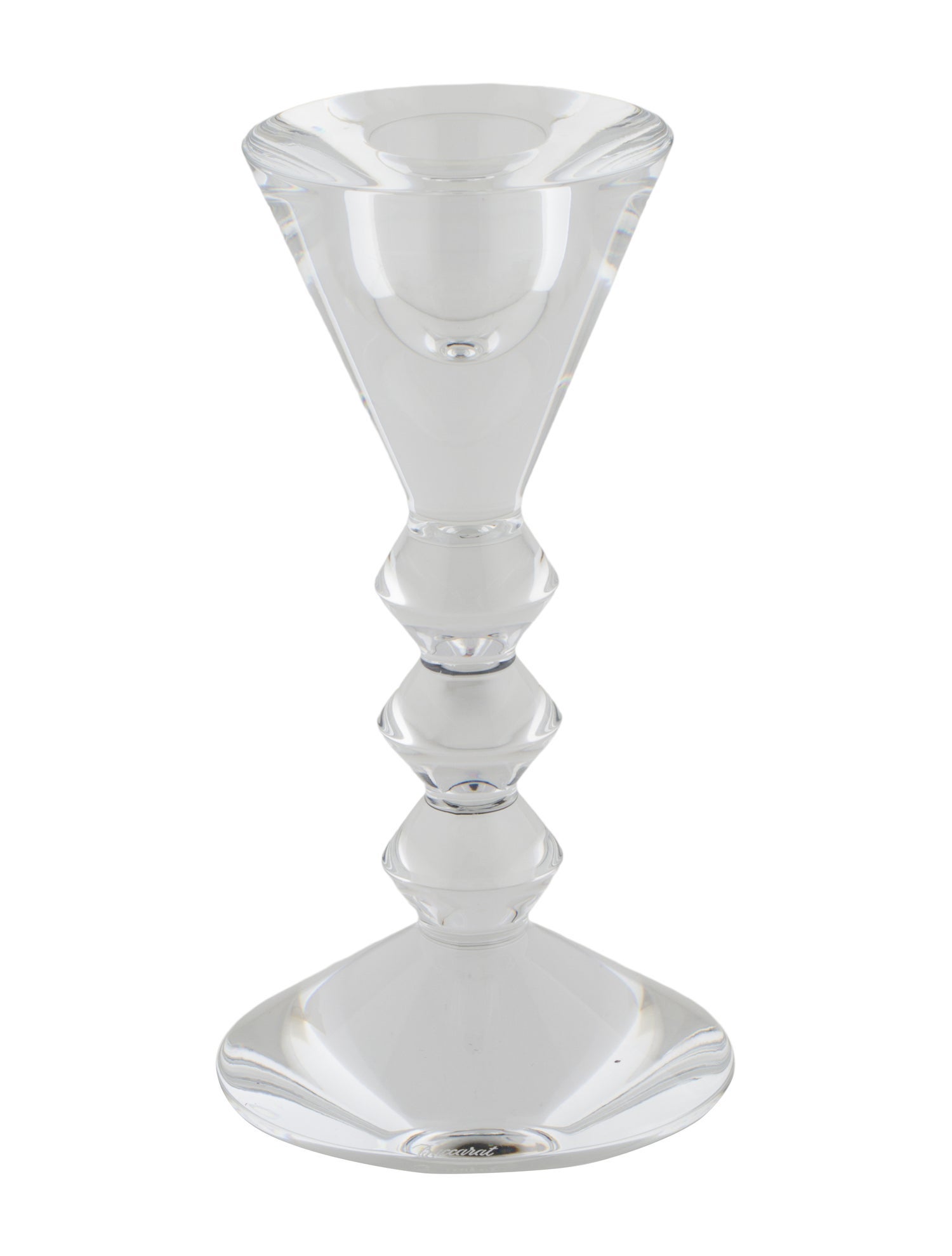 Baccarat Clear Crystal Candle Holder