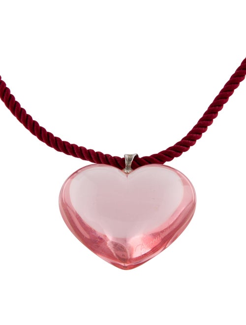 Baccarat Crystal Heart Pendant Necklace