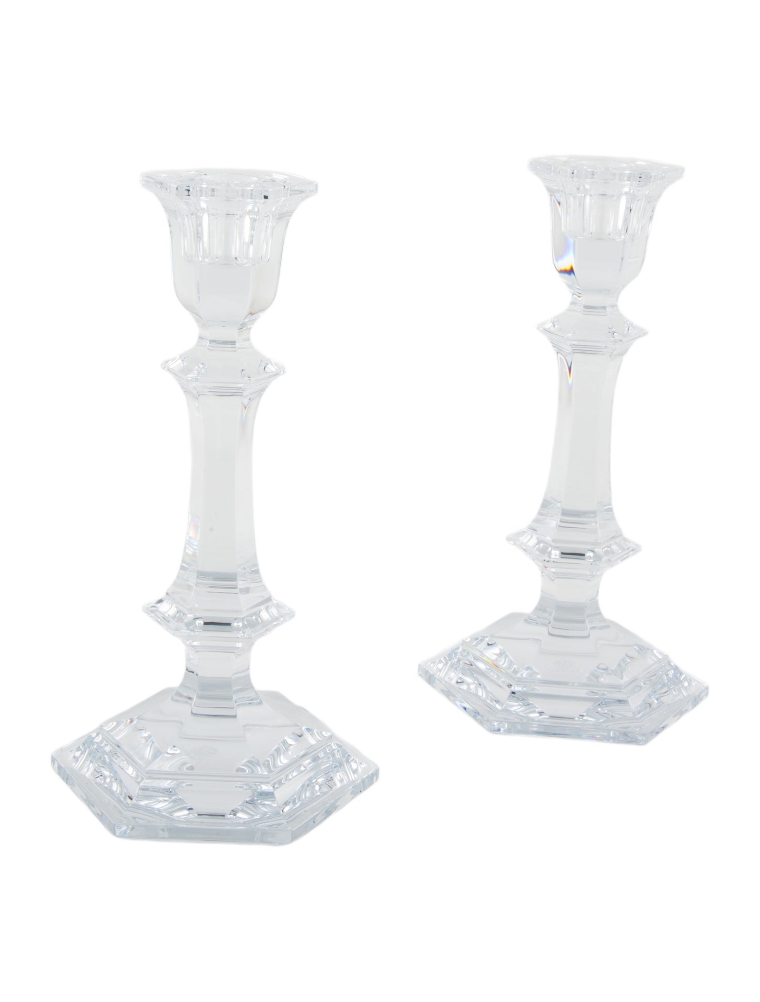 Baccarat Pair of Harcourt Crystal Candlesticks