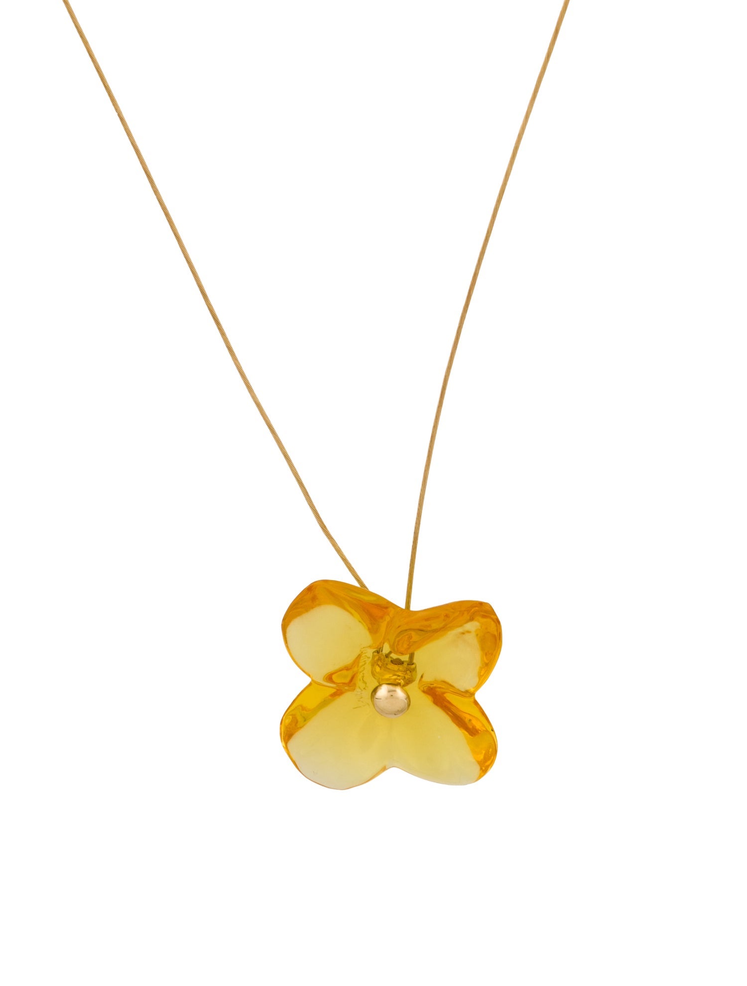 Baccarat Crystal Flower Pendant Necklace