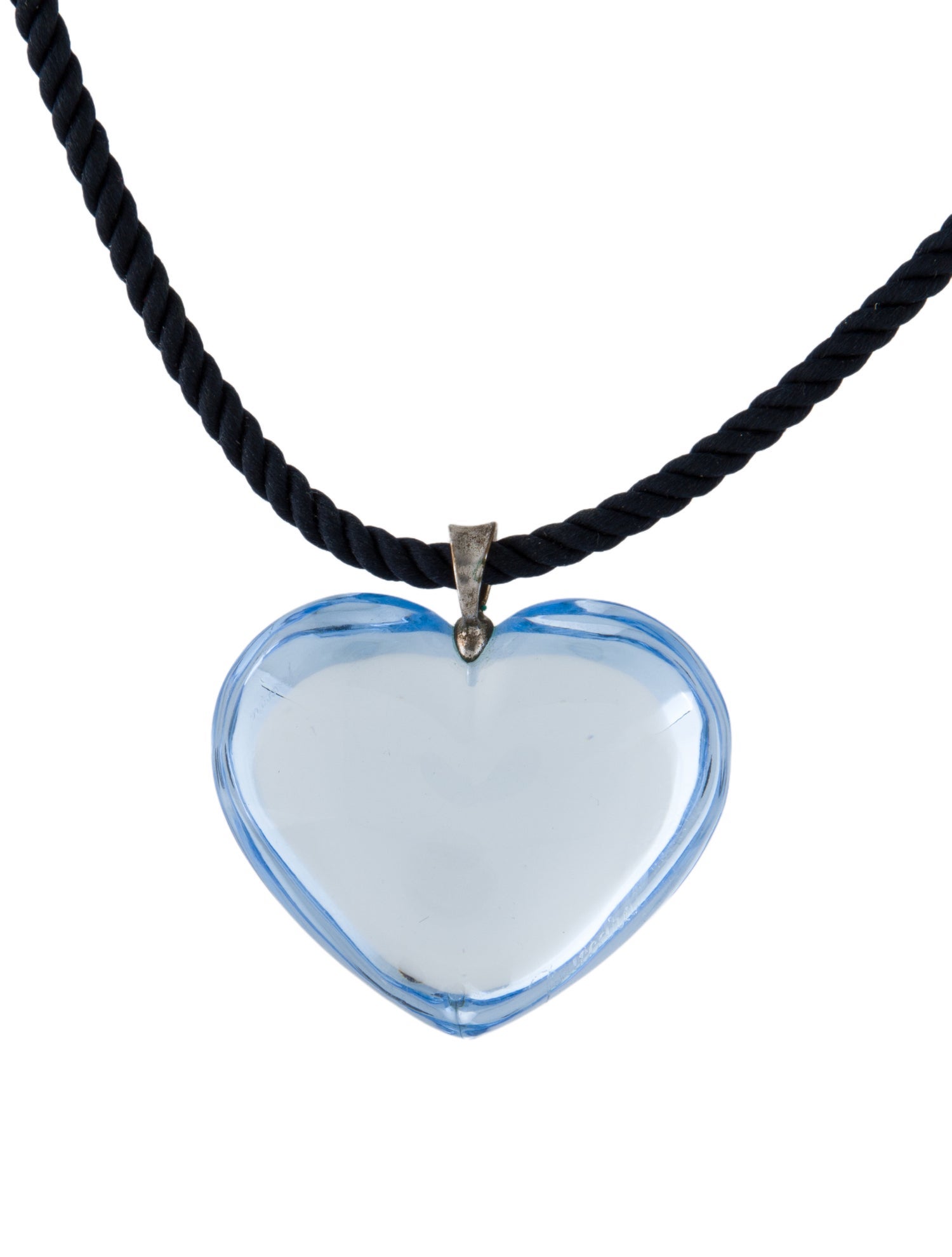Baccarat Cord & Crystal Heart Pendant Necklace