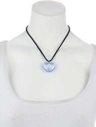 Baccarat Cord & Crystal Heart Pendant Necklace
