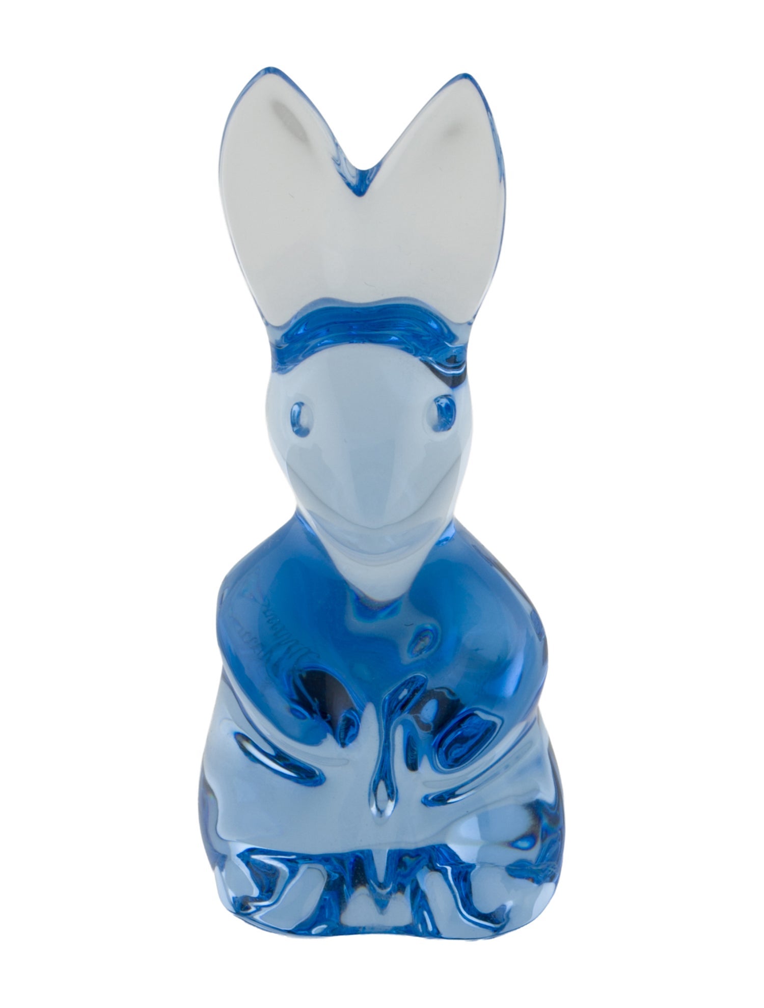 Baccarat Baccarat Small Blue Crystal Rabbit Figure