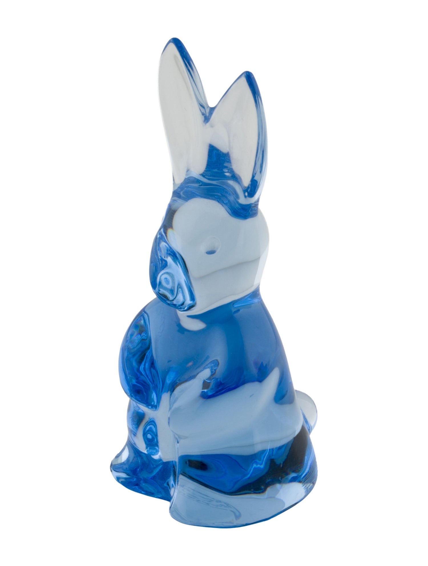 Baccarat Baccarat Small Blue Crystal Rabbit Figure