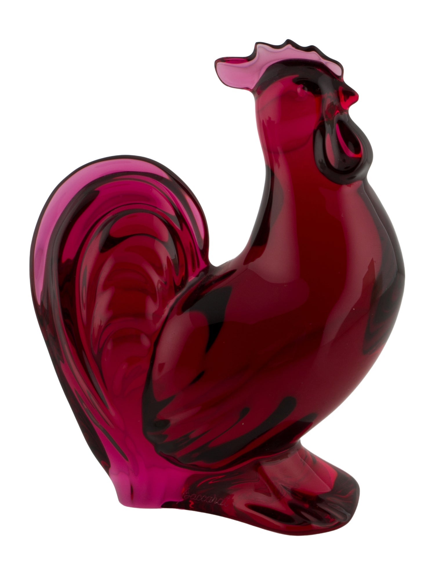 Baccarat Baccarat Red Crystal Zodiac Animal Rooster Paperweight Figure