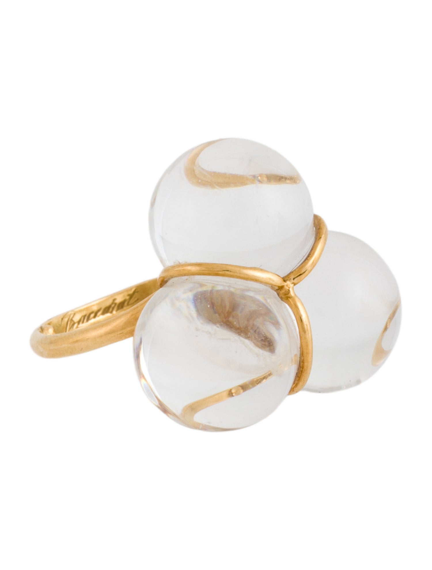 Baccarat 18K Crystal Sphere Cocktail Ring