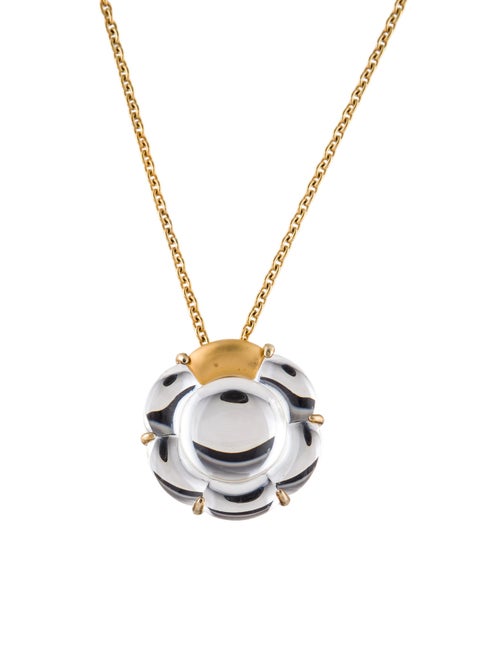 Baccarat Crystal Flower Pendant Necklace