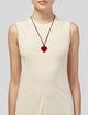 Baccarat Crystal & Cord Heart Adjustable Pendant Necklace