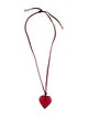 Baccarat Crystal & Cord Heart Adjustable Pendant Necklace