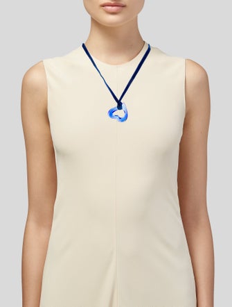 Baccarat Crystal & Velvet Tendresse Open Heart Pendant Necklace