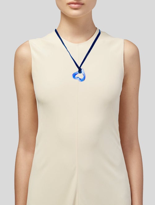 Baccarat Crystal & Velvet Tendresse Open Heart Pendant Necklace