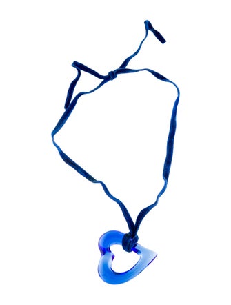 Baccarat Crystal & Velvet Tendresse Open Heart Pendant Necklace