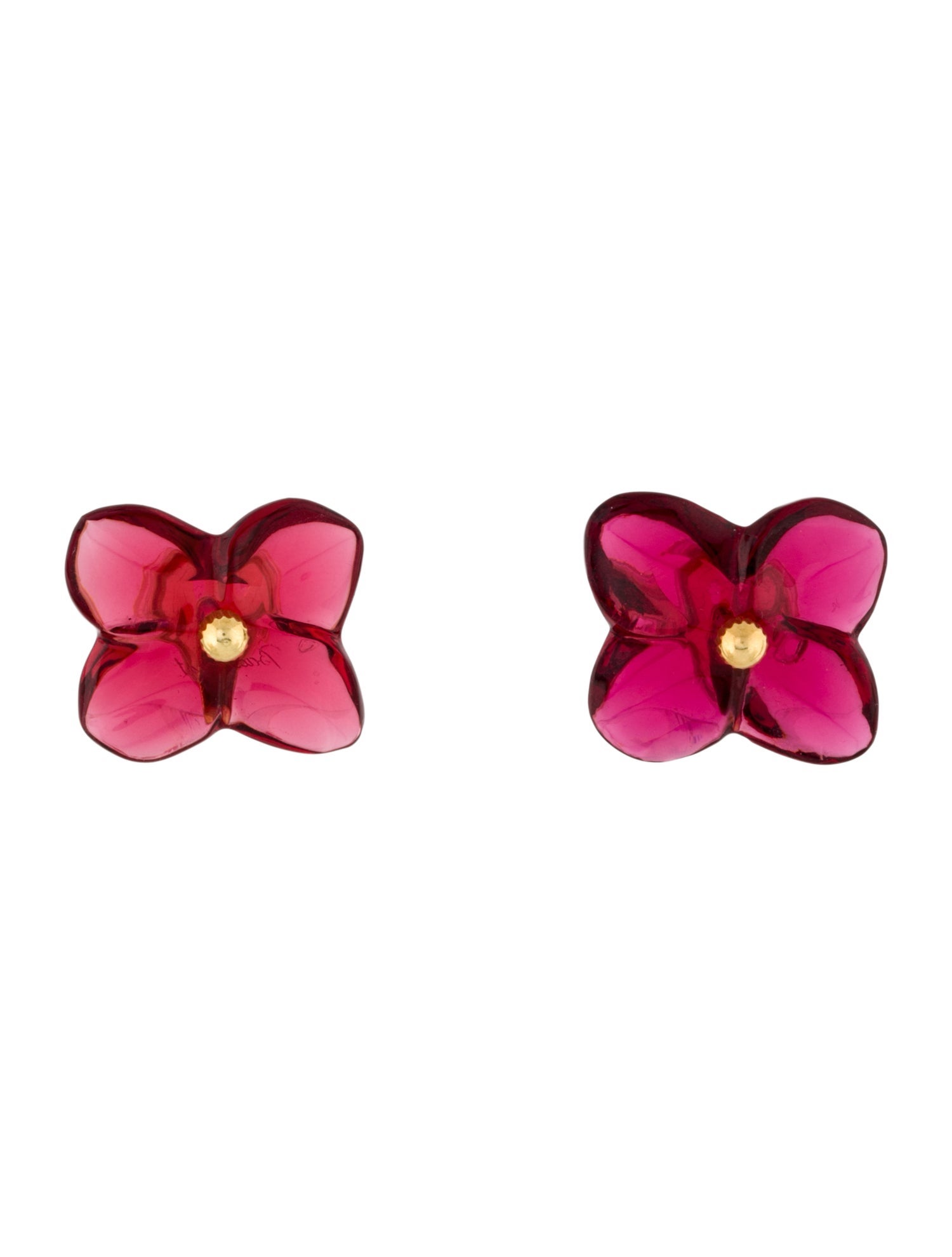 Baccarat 18K Hortensia Floral Clip-On Earrings