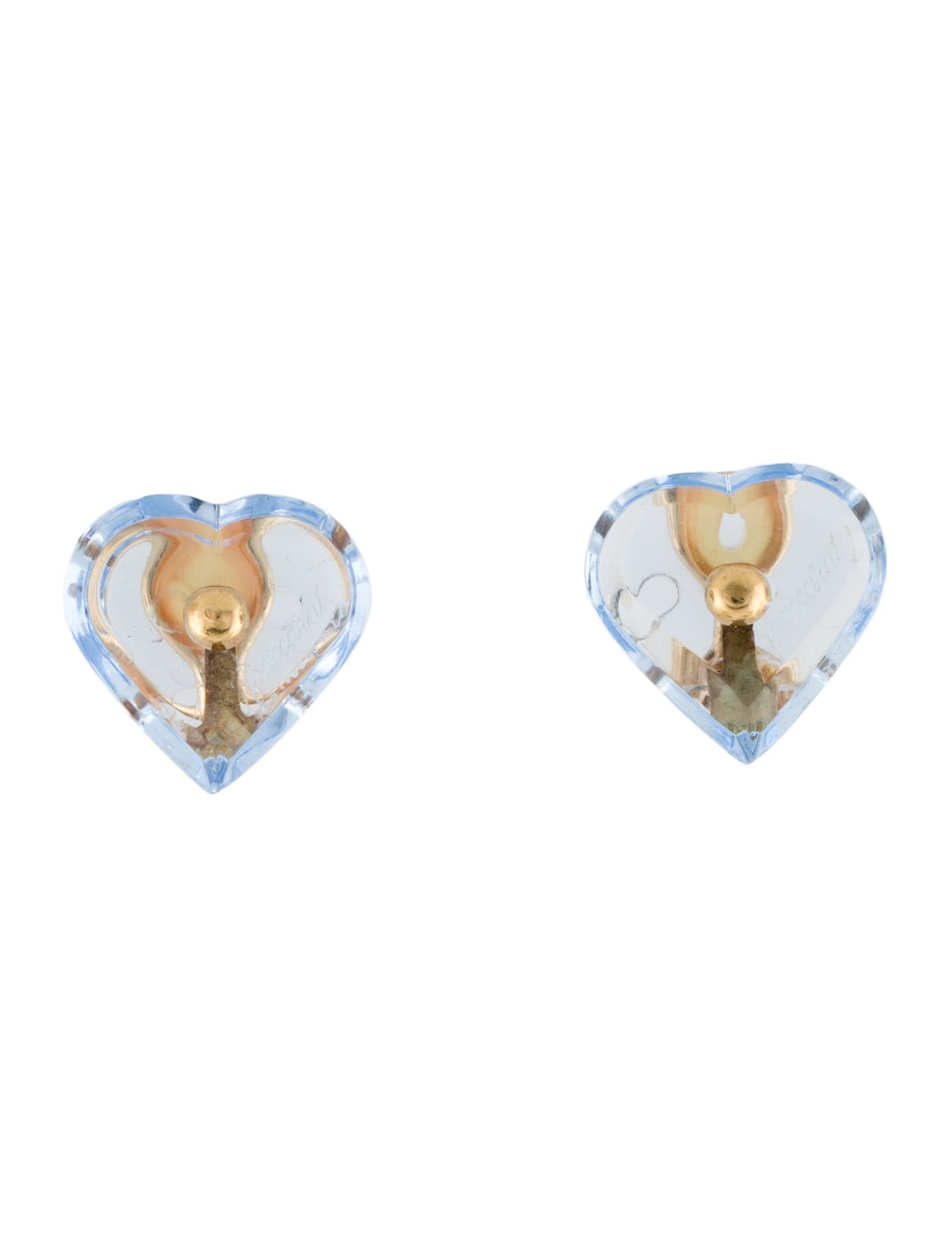 Baccarat 18K Crystal A La Folie Heart Clip-On Earrings