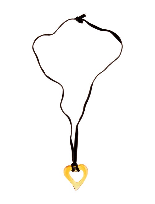 Baccarat Crystal Heart Velvet Pendant Neckace