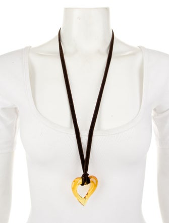 Baccarat Crystal Heart Velvet Pendant Neckace
