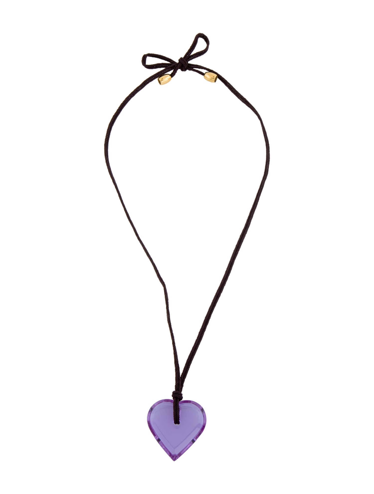 Baccarat Crystal & Cord Heart Pendant Necklace