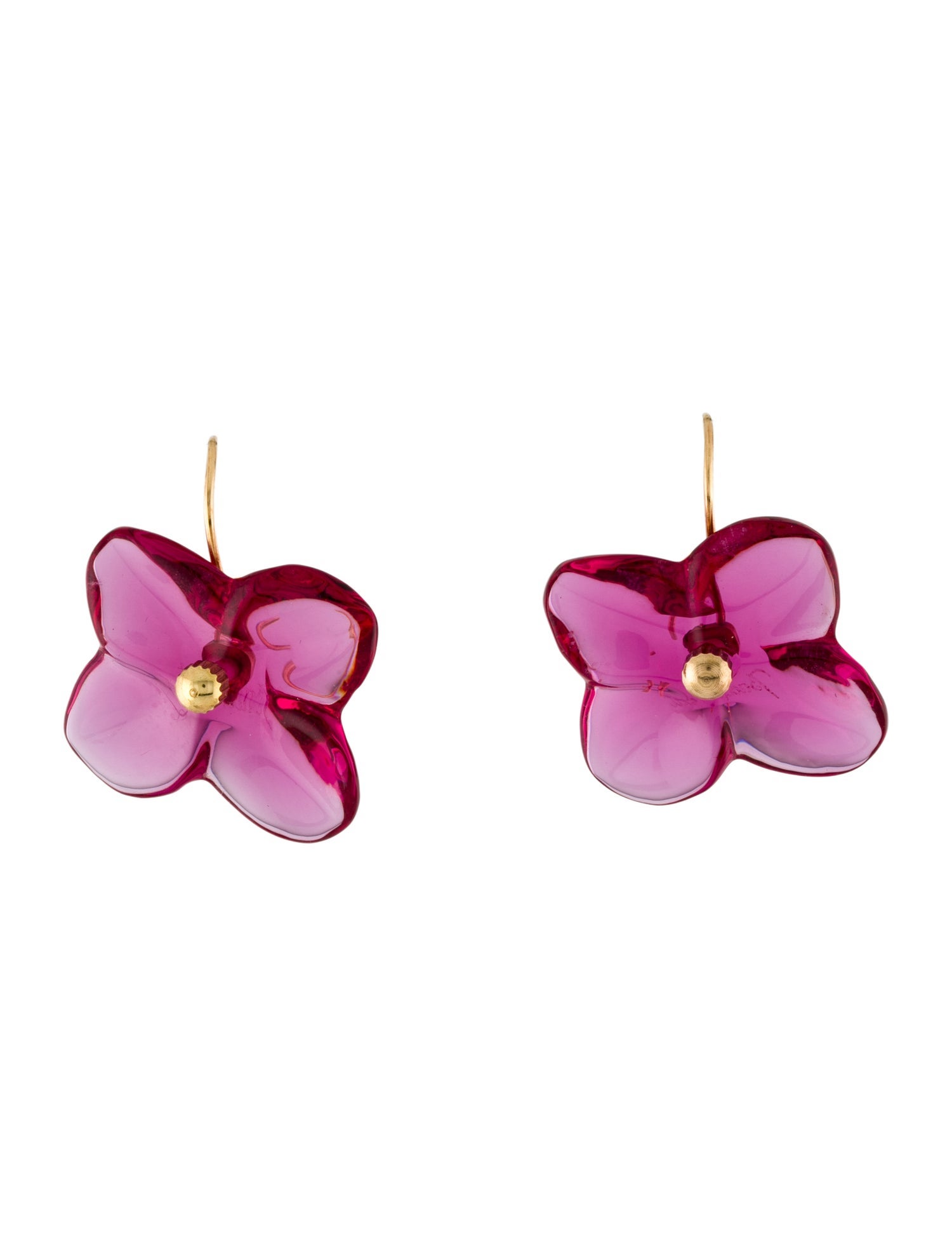 Baccarat 18K Flower Hortensia Drop Earrings