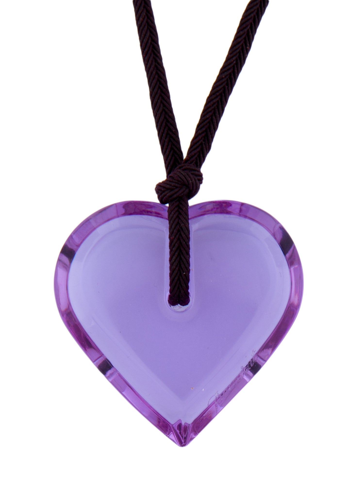 Baccarat Crystal & Cord Heart Pendant Necklace