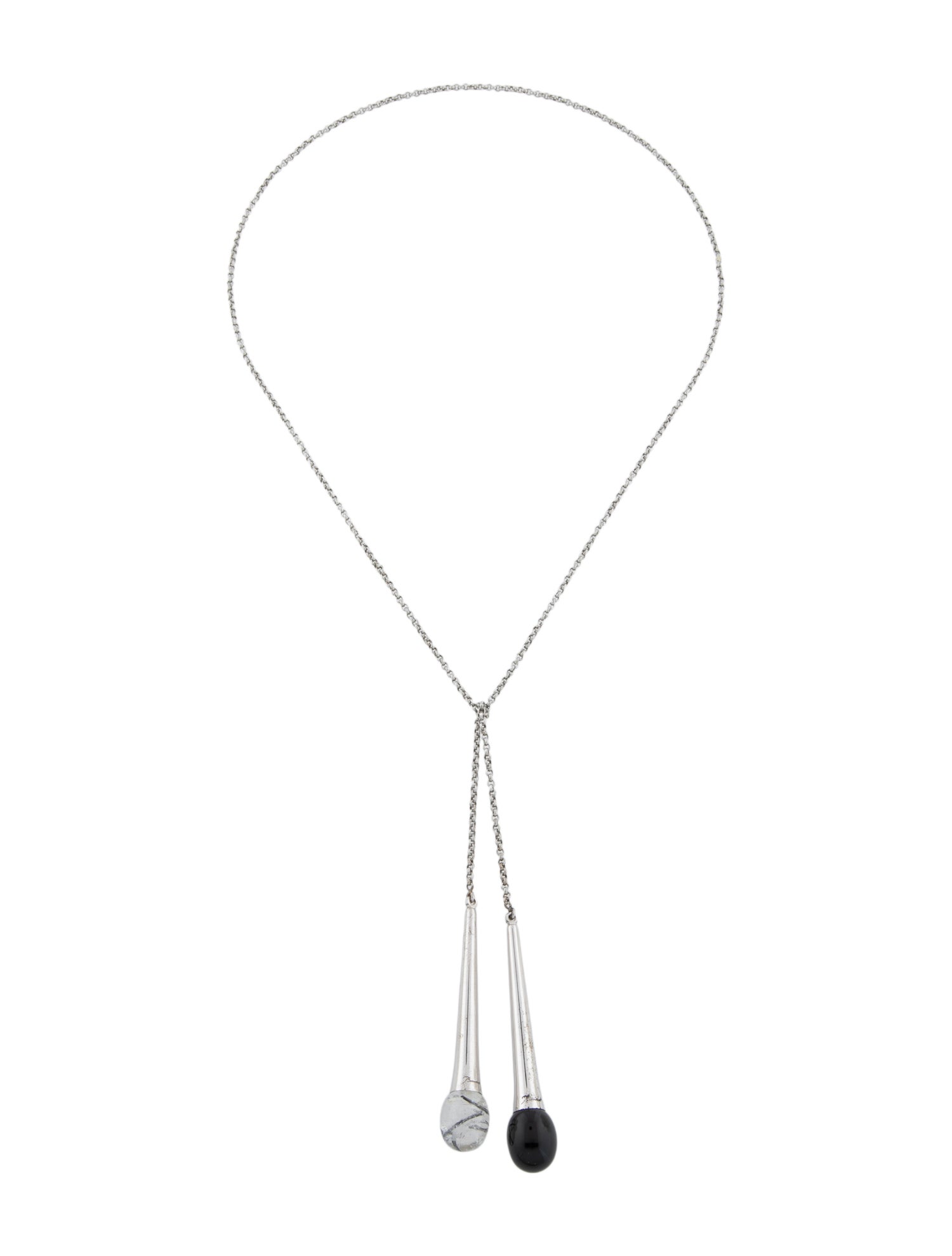 Baccarat Tourmalinated Quartz & Crystal 'Tentation' Duo Lariat Necklace