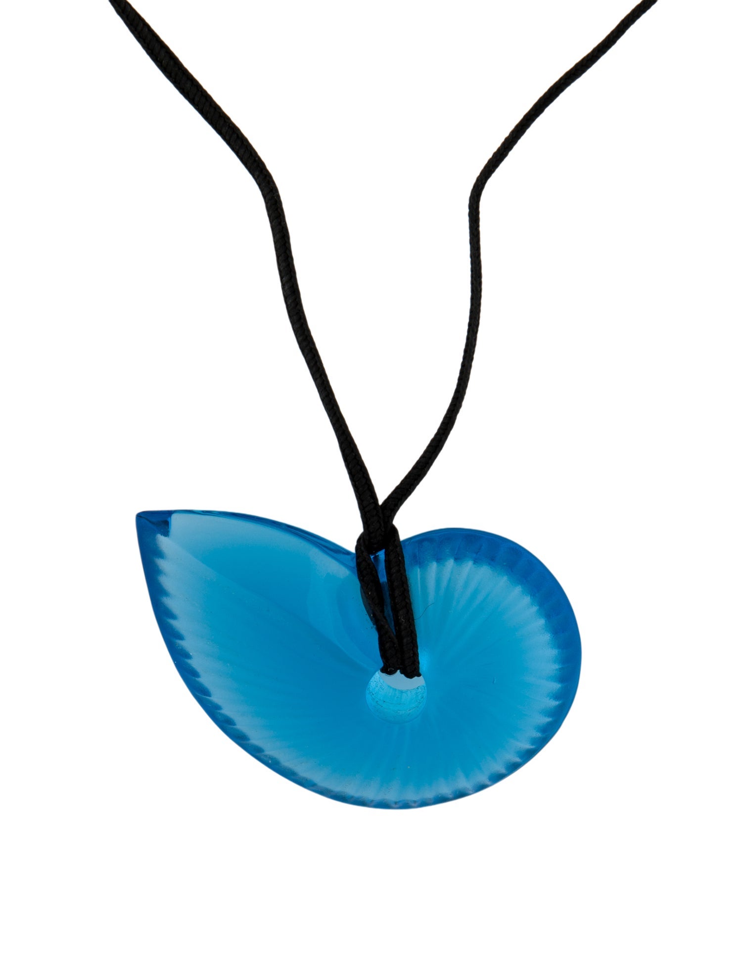 Baccarat Crystal Nautilus Shell Pendant Necklace