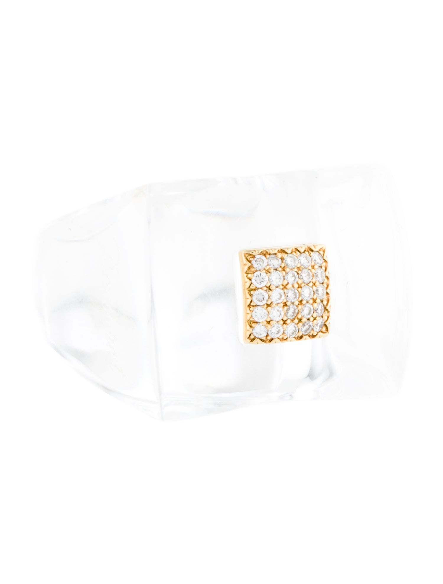 Baccarat 18K Diamond & Crystal Guet Apens Cocktail Ring