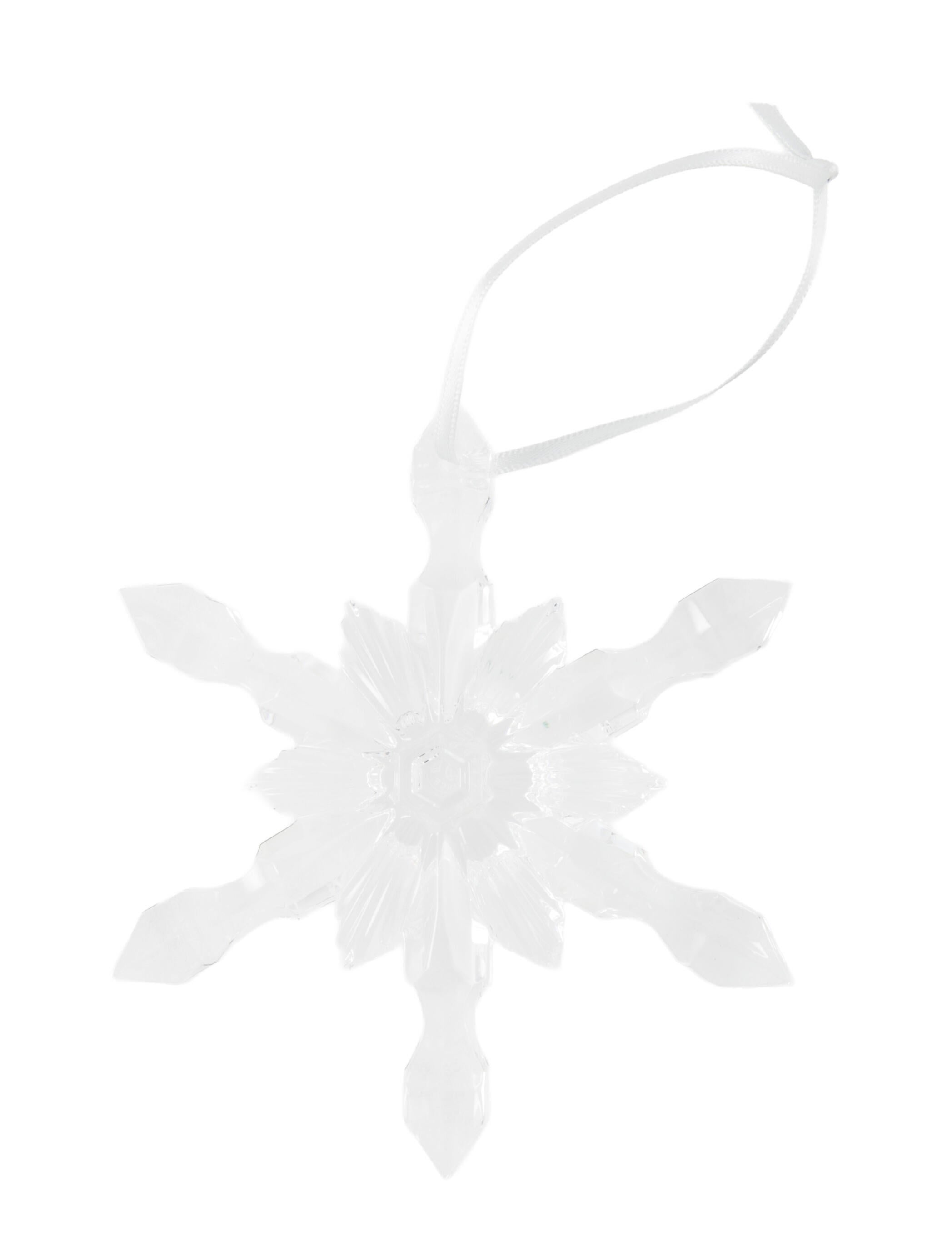 Baccarat Set Of 3 Crystal Snowflake Ornaments