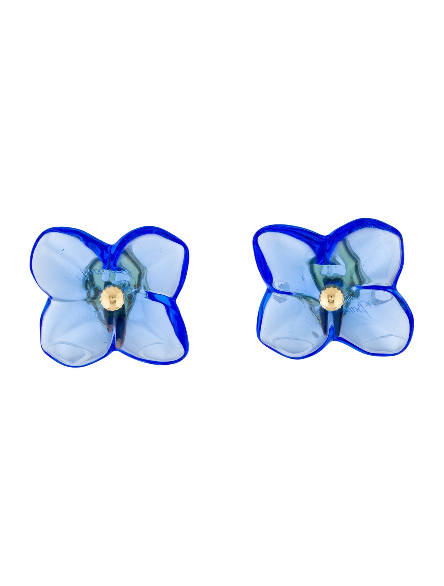 Baccarat 18K Flower Hortensia Clip-On Earrings