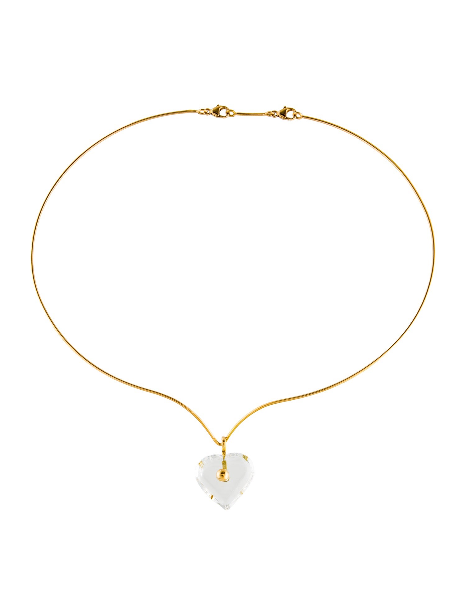 Baccarat 18K Crystal Heart Collar Necklace
