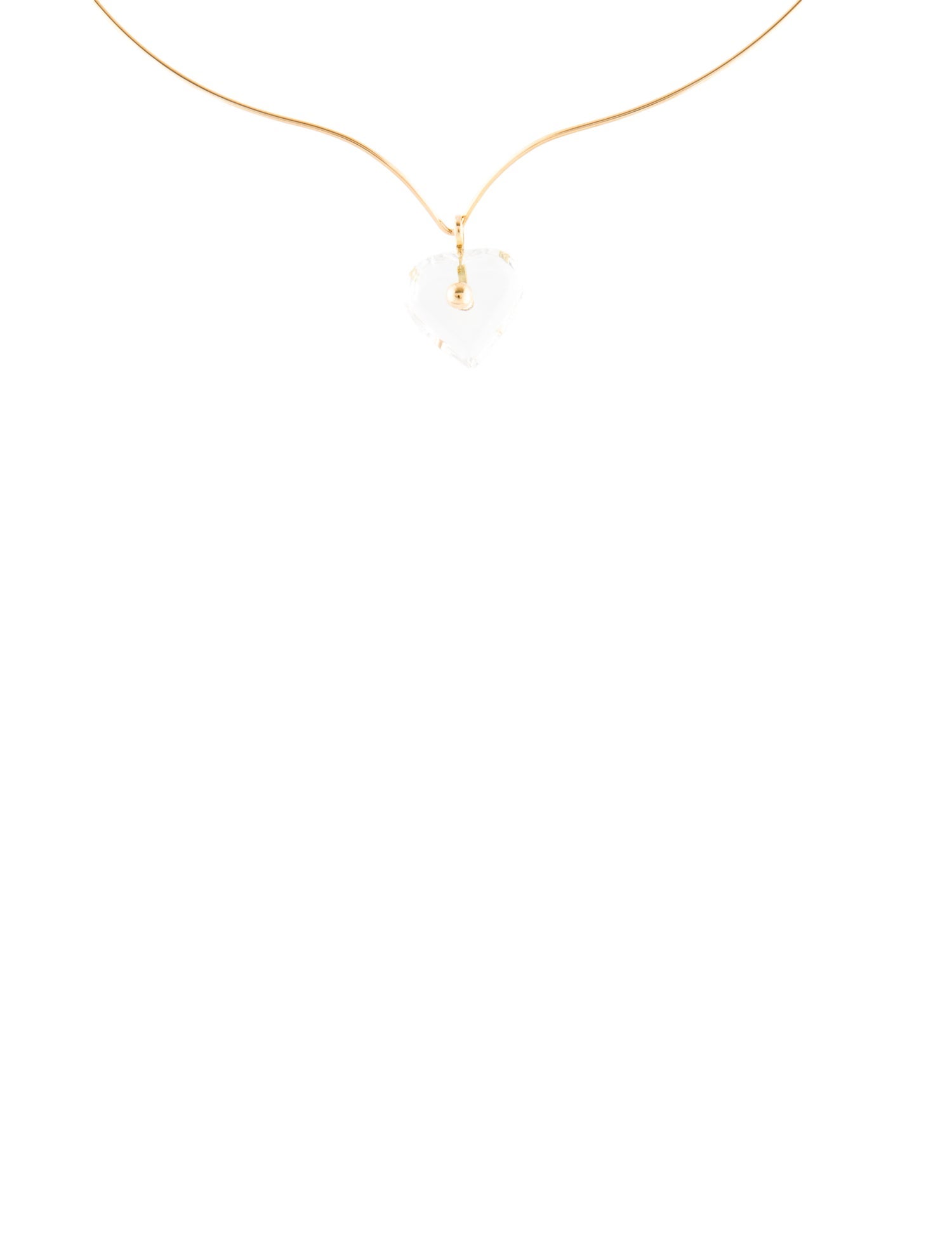 Baccarat 18K Crystal Heart Collar Necklace