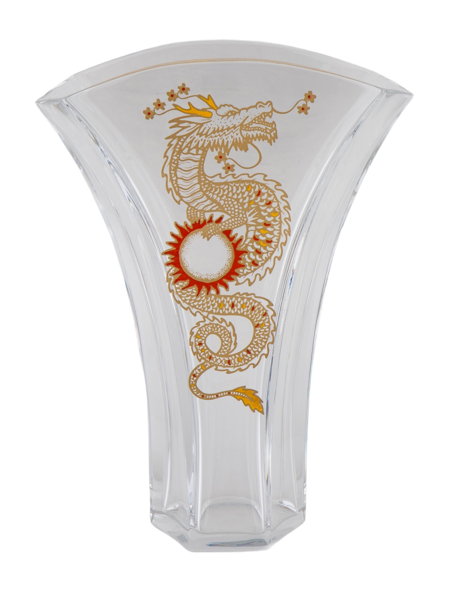 Baccarat Ginkgo Solar Dragon Vase w/ Tags