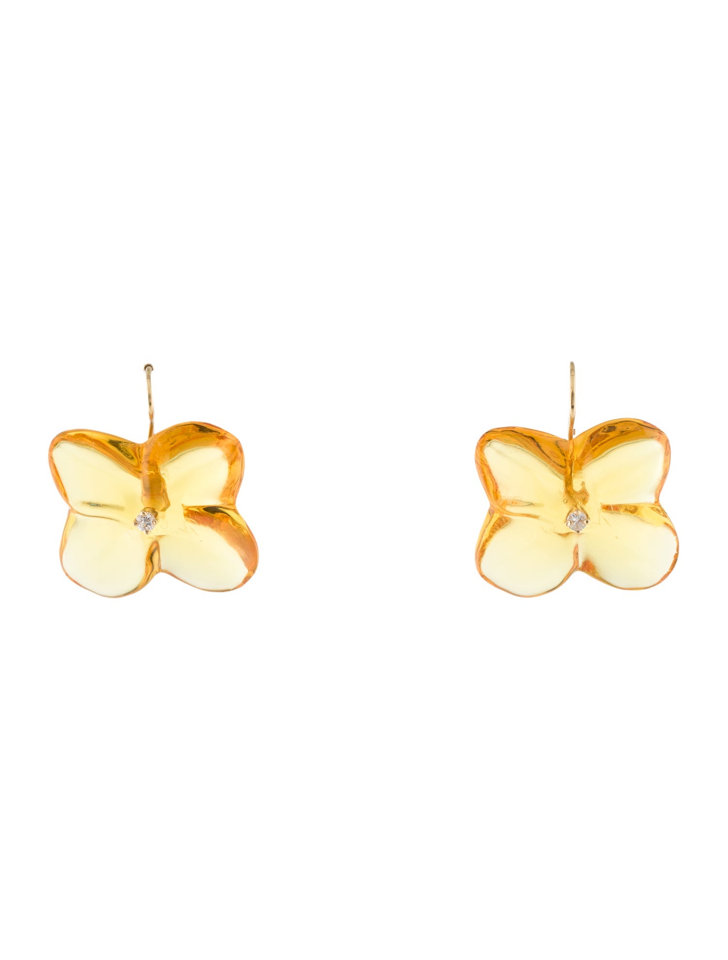 Baccarat 18K Diamond & Crystal Hortensia Floral Drop Earrings