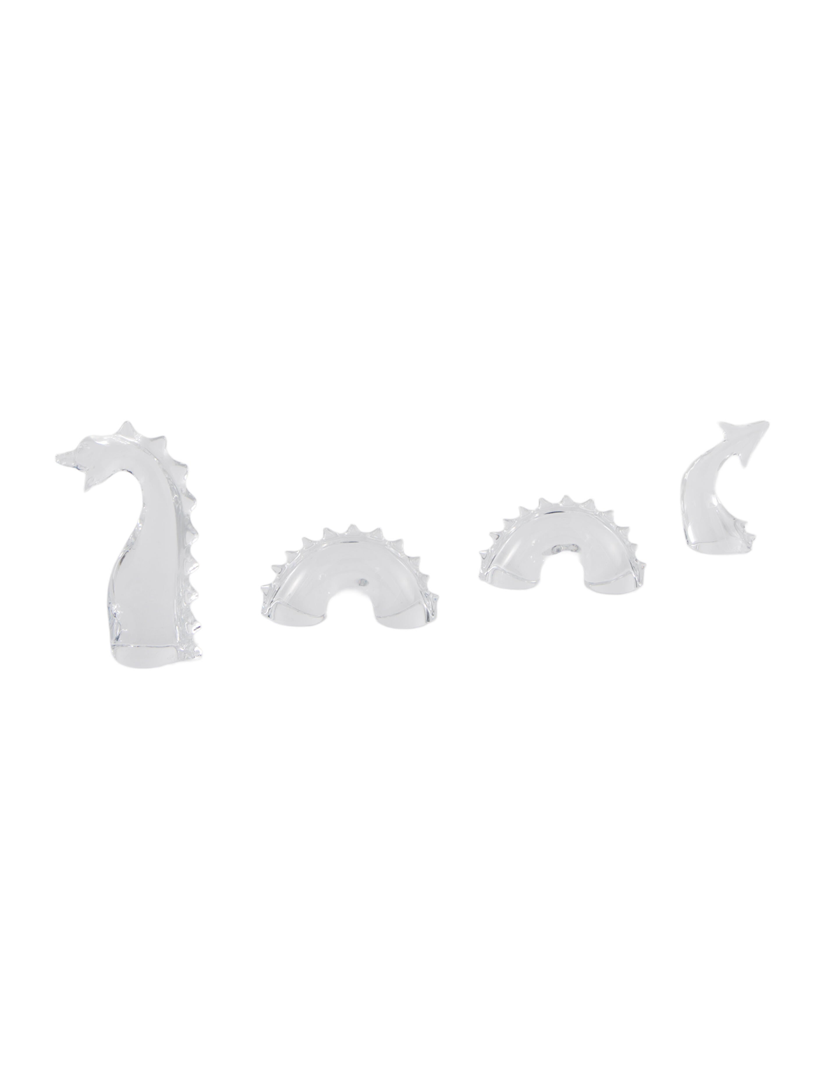 Baccarat 4-Piece Crystal Loch Ness Monster Figurine Set
