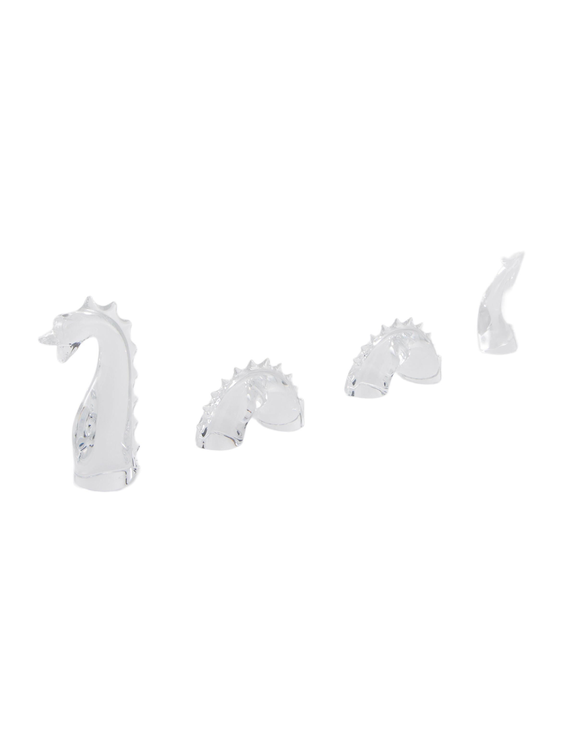 Baccarat 4-Piece Crystal Loch Ness Monster Figurine Set