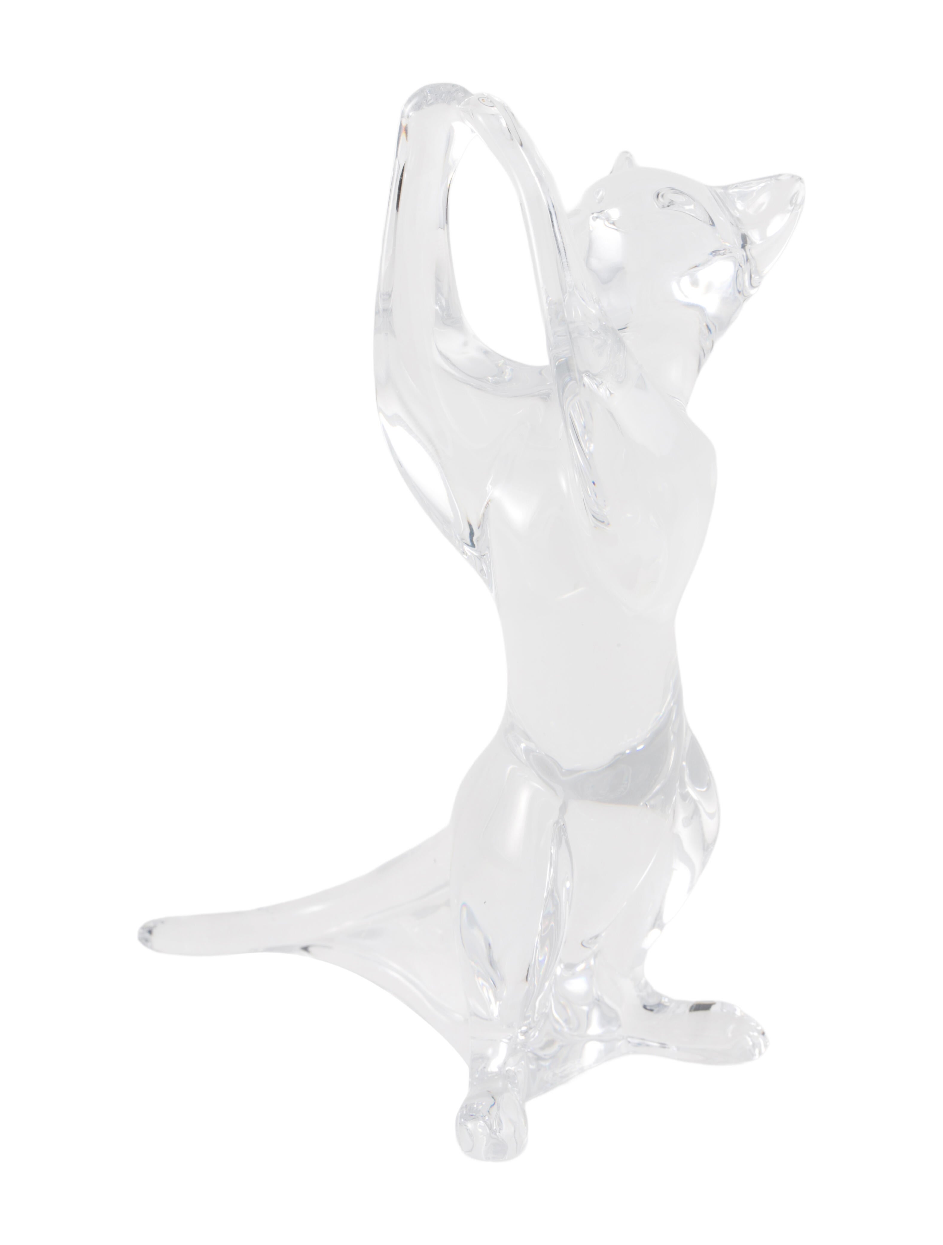 Baccarat Playful Cat Crystal Figurine