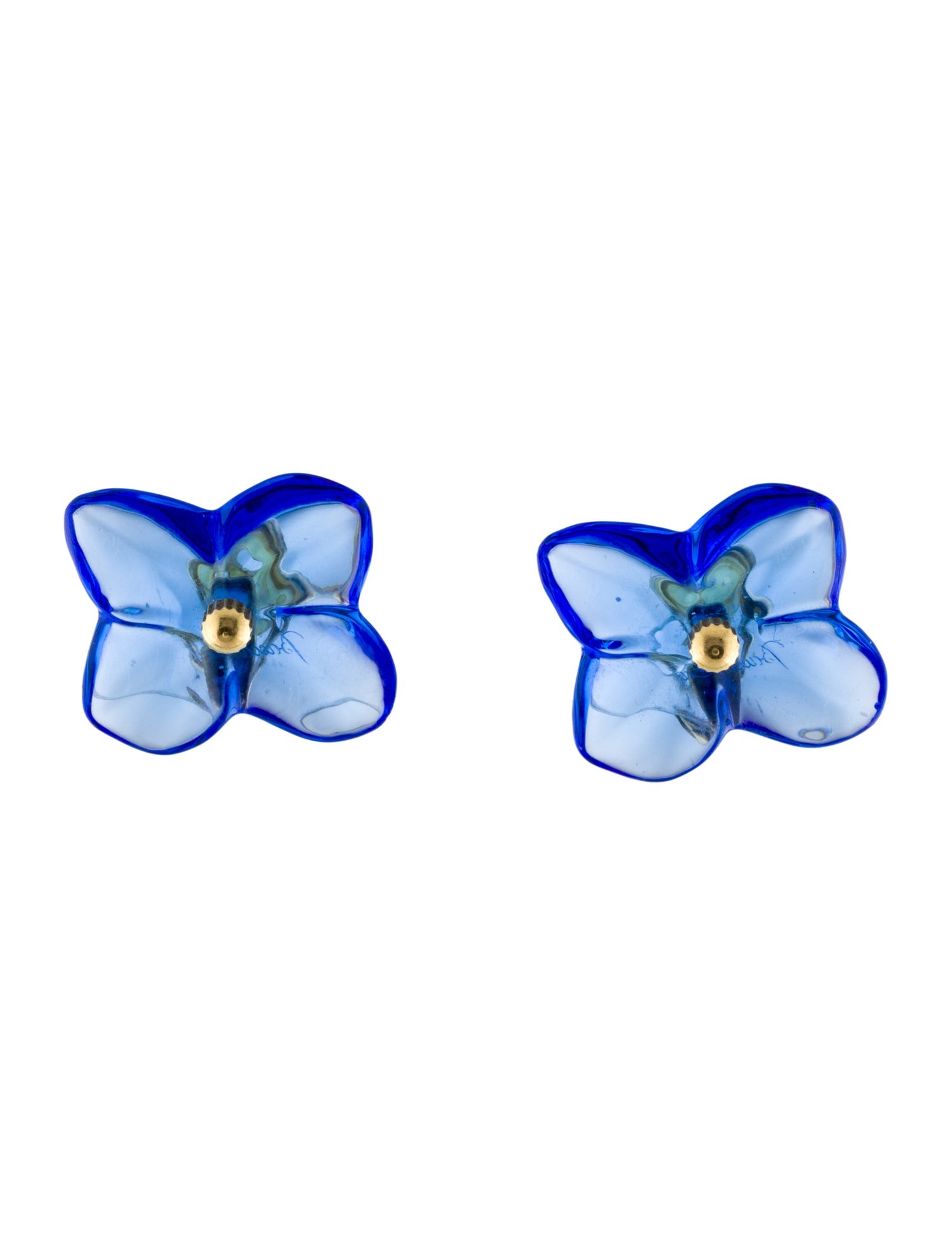 Baccarat 18K Crystal Hortensia Floral Clip-On Earrings