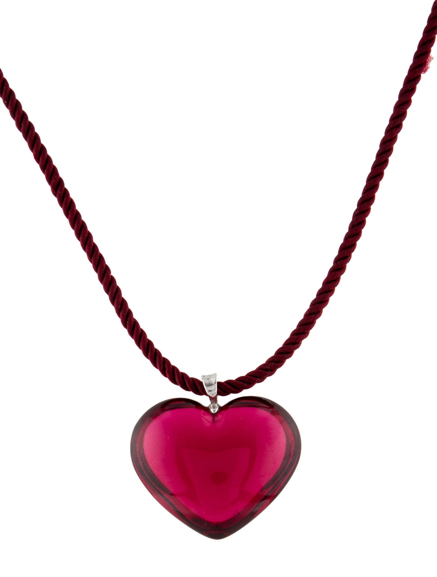 Baccarat Crystal Heart Pendant Necklace