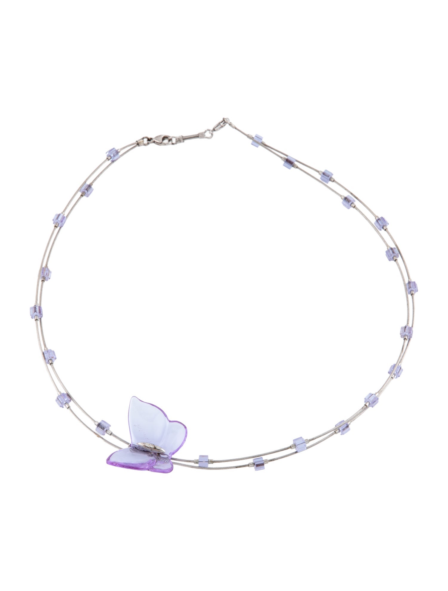 Baccarat Crystal Butterfly Choker Necklace