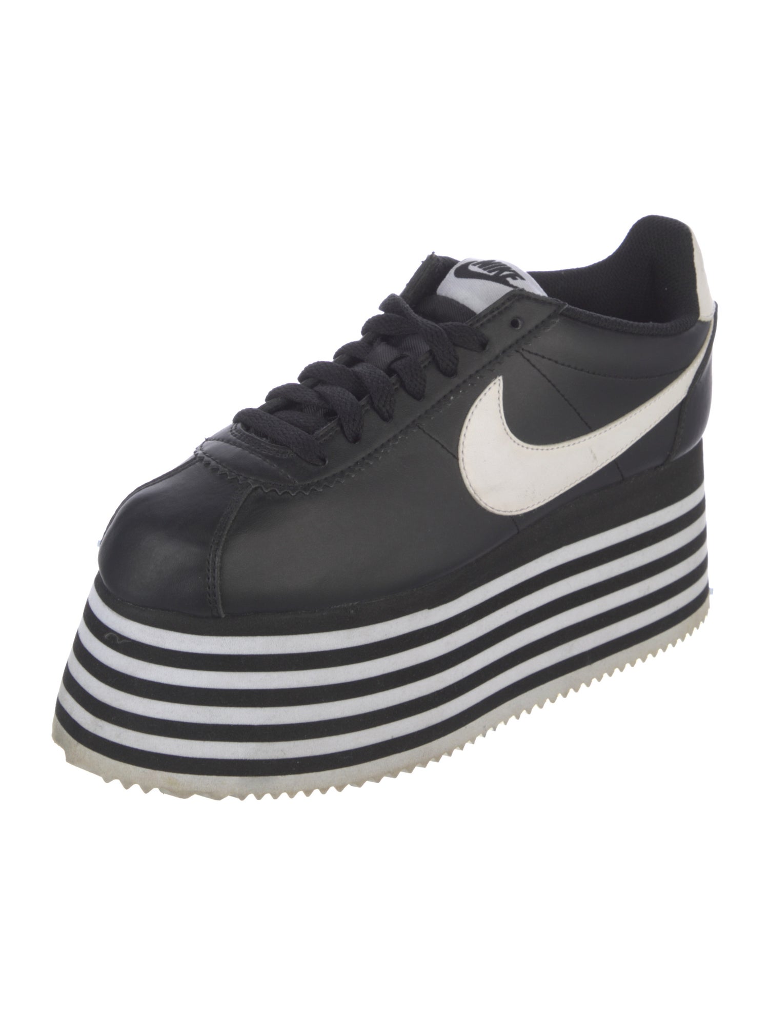 Black Comme des Garçons x Nike Leather Graphic Print Sneakers