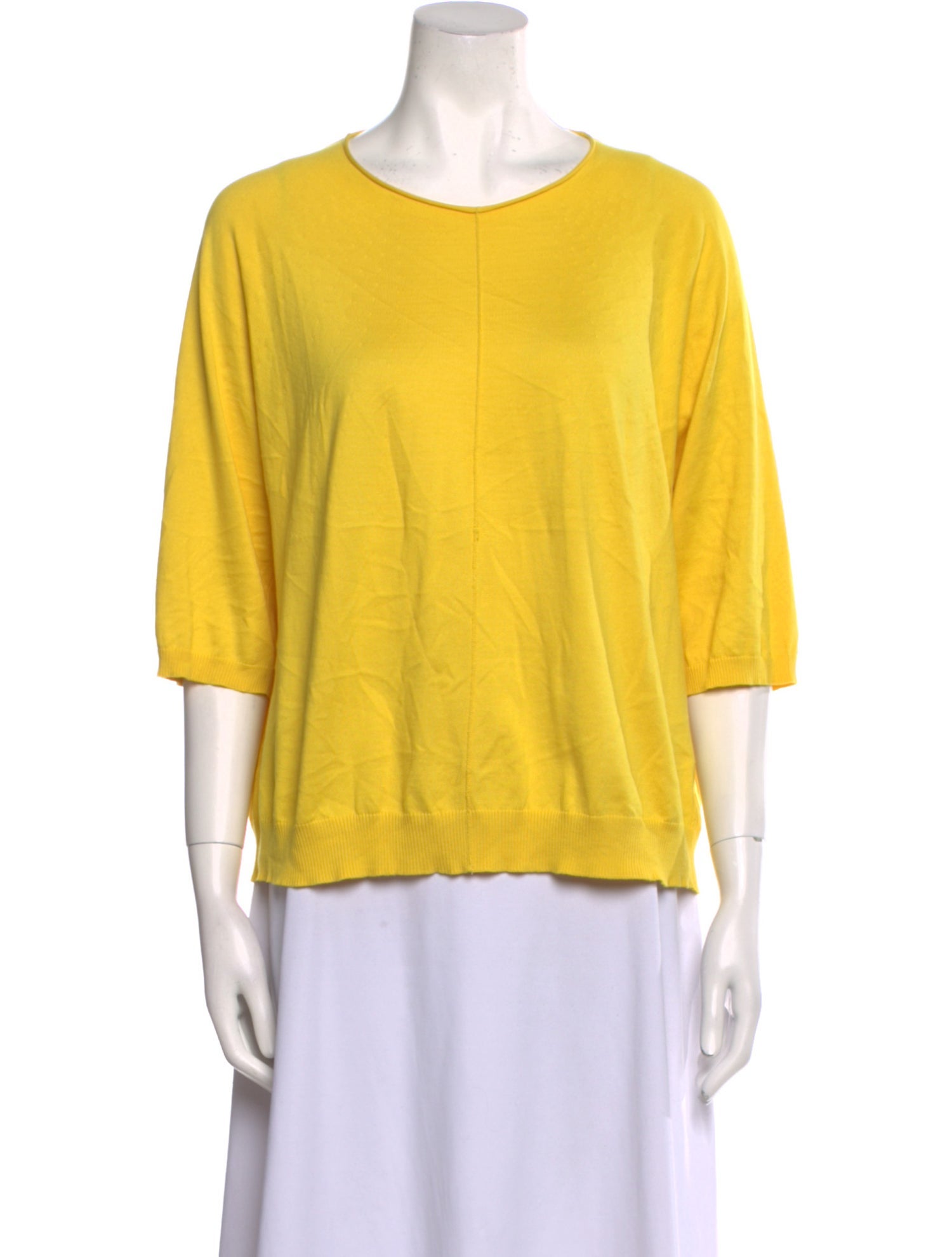 Boboutic Crew Neck Three-Quarter Sleeve Blouse