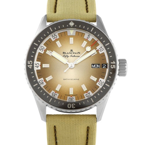 Blancpain Fifty Fathoms Bathyscaphe Day Date Desert Edition Watch