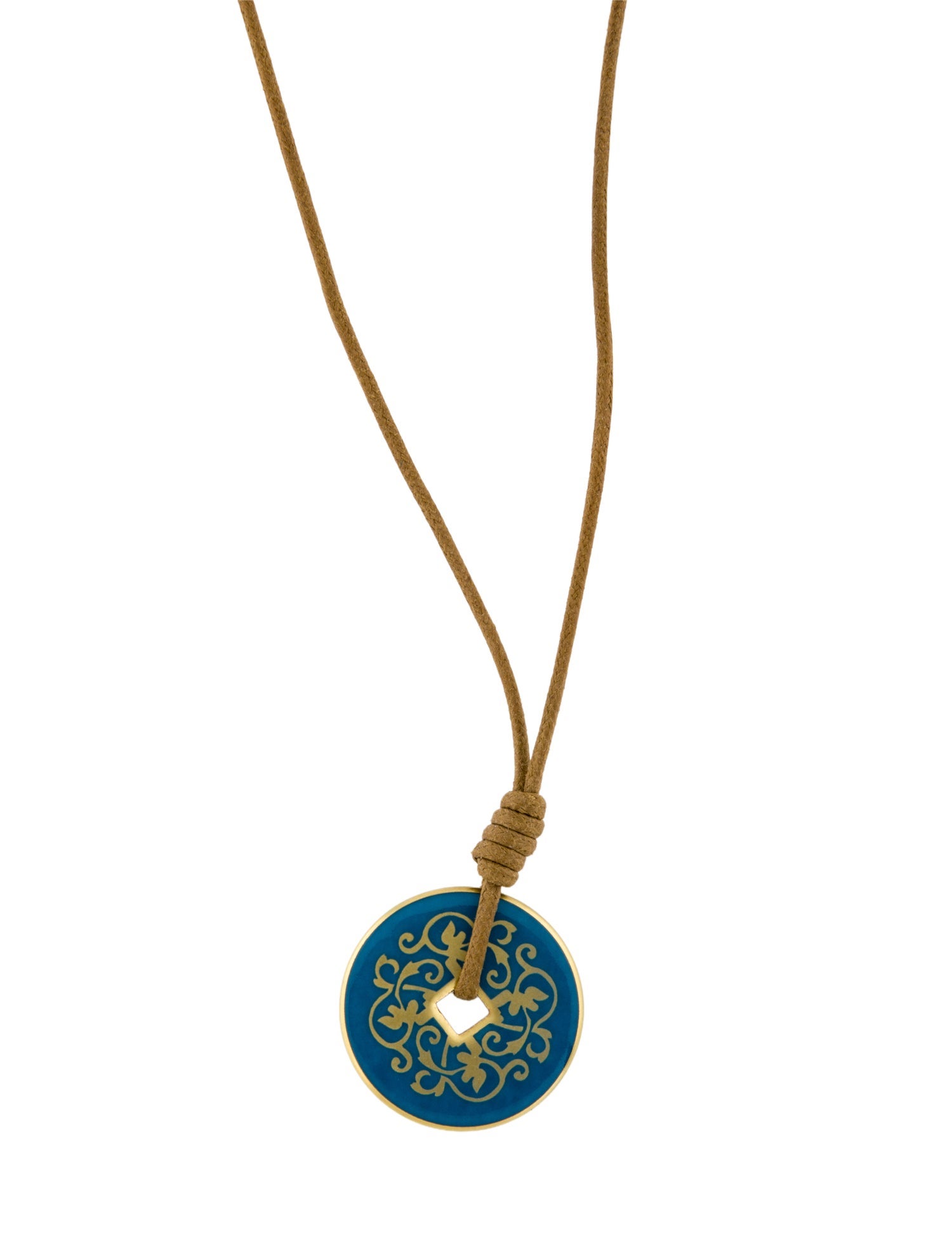Bernardaud Porcelain & Disc Pendant Necklace