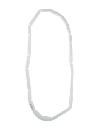 Bernardaud x Iris Apfel Ceramic Tube Blanc Sautoir Necklace