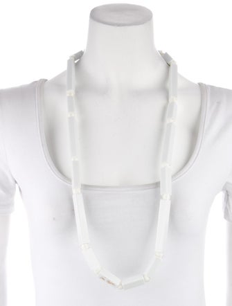 Bernardaud x Iris Apfel Ceramic Tube Blanc Sautoir Necklace