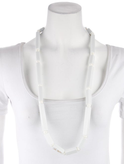 Bernardaud x Iris Apfel Ceramic Tube Blanc Sautoir Necklace