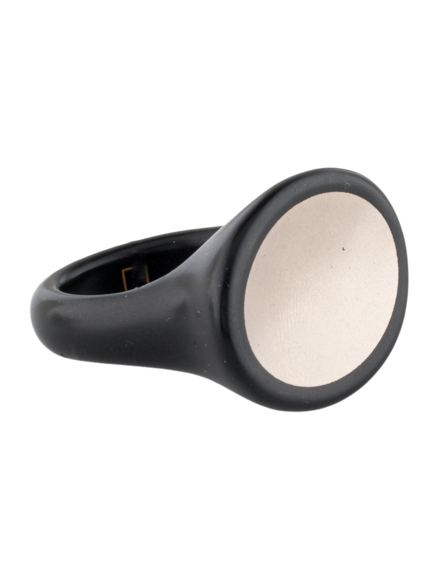 Bernardaud Porcelain Ellipse Brilliant Argent Cocktail Ring