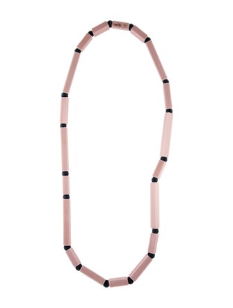 Bernardaud x Iris Apfel Porcelain Tube Rose Long Necklace
