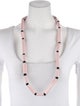 Bernardaud x Iris Apfel Porcelain Tube Rose Long Necklace