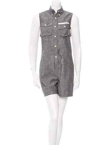 Billy Reid Sleeveless Chambray Romper