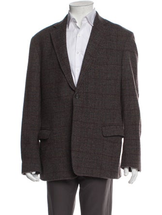 Billy Reid Virgin Wool Plaid Print Blazer